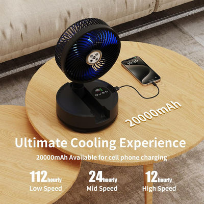 Socool Fan 20000mAh Super Wind Portable Fan Remote Control Внутренний и наружный кемпинговый вентилятор Расширяемый регулировка 9-я скорость 8-часовой тайминг USB аварийный источник питания складной вентилятор