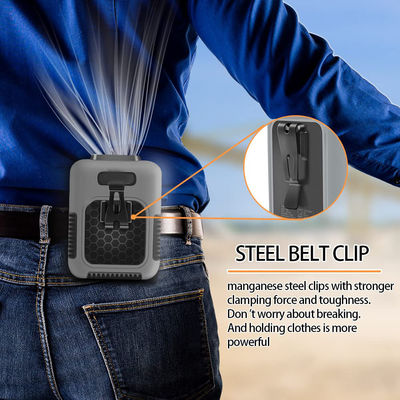 Socool Fan Clip Waist Fan 8000mAh3 Уровни скорости Многофункциональный портативный вентилятор Внутренний/Внешний ABS корпус Силиконовый пиджак Мангановая стальная крючок Мангановая стальная скоба