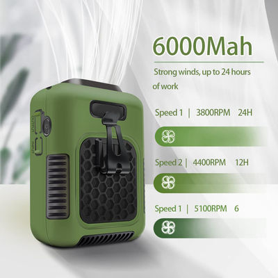 Socool Fan 6000mAh Оставайтесь прохладными на ходу с нашим перезаряжаемым вентилятором в зеленом оранжевом сером типе-с источнике питания